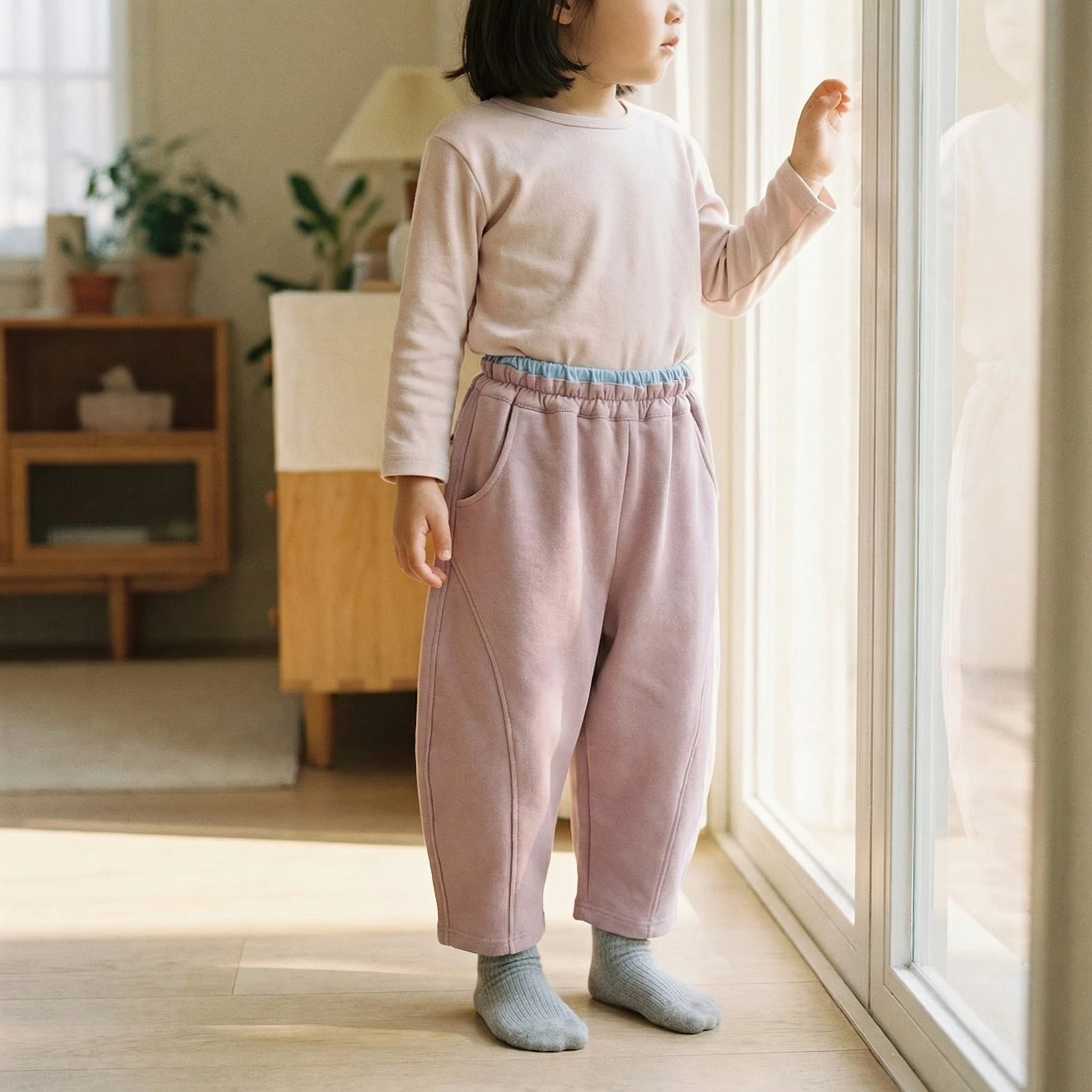 2-10 Jahre Frühling Lässige Kinder-Jogginghose Mädchen Kontrastfarbe Elastischer Bund Locker Sitzende Hose Weiche Kinder-Jungenhose