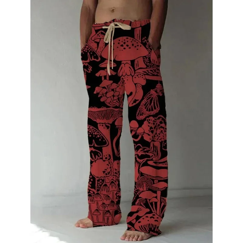 Weiche Pilze Beeren Herren Lounge-Hose mit Taschen Harajuku lässige Hose mit weitem Bein Hipster Sommer hose Männer Frauen Kleidung