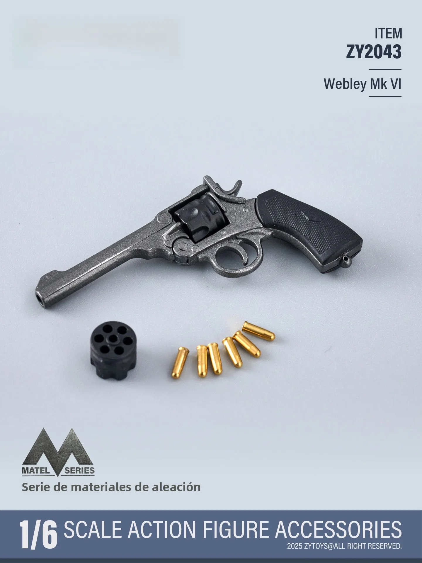 Zytoys 16 Figura de Pistola de Aleación Coleccionable Modelo M9 M1911 Webley Mk VI Estatua de Pistola Juguete Militar Artícul...