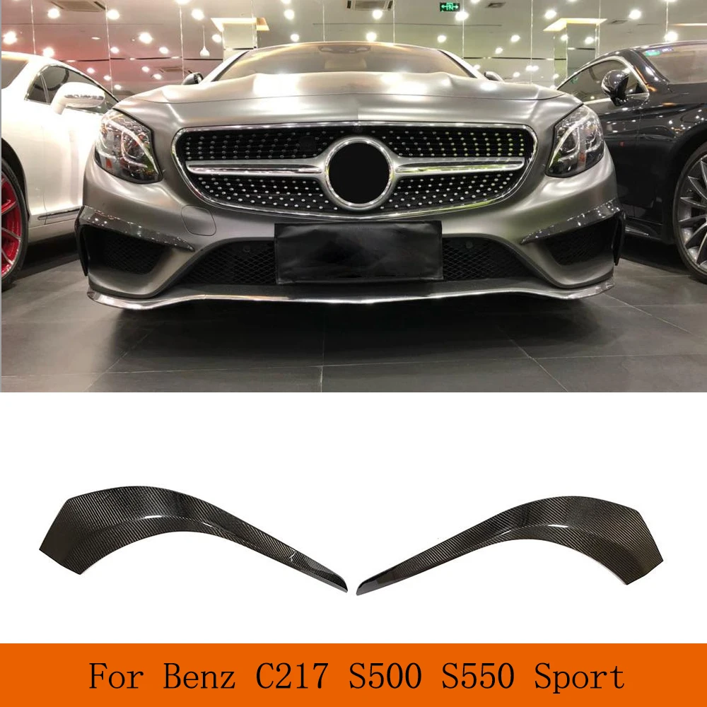 Carbon Fiber Car Front Bumper Canards for Mercedes Benz C217 S500 S550 Sport 2015-2017 Front Bumper Air Fender Vent Fins Trims