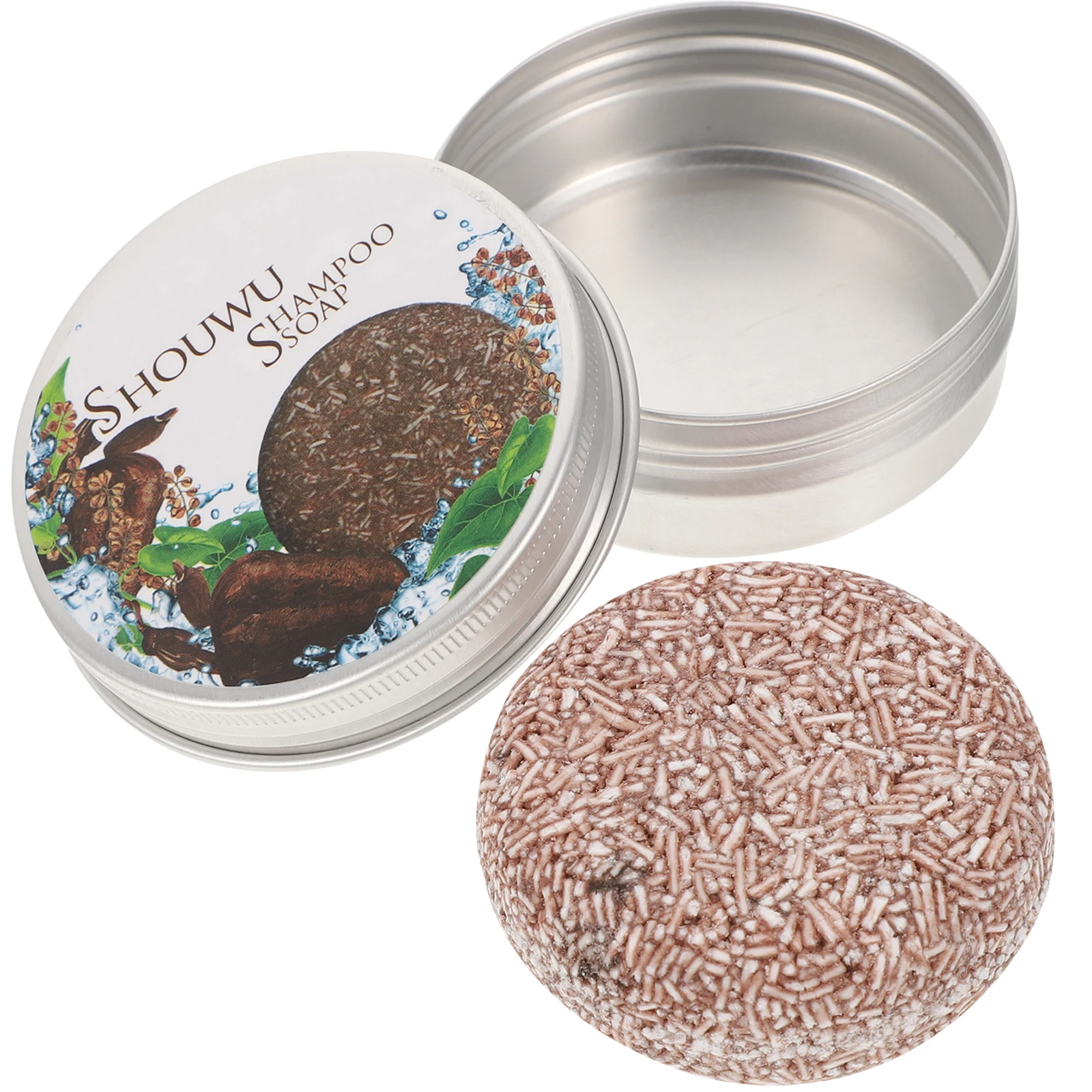 

Plant Oil Solid Shampoo Deep Nourishing Travel Size Portable Care Bar In Aluminum Box Organic Bath For Women