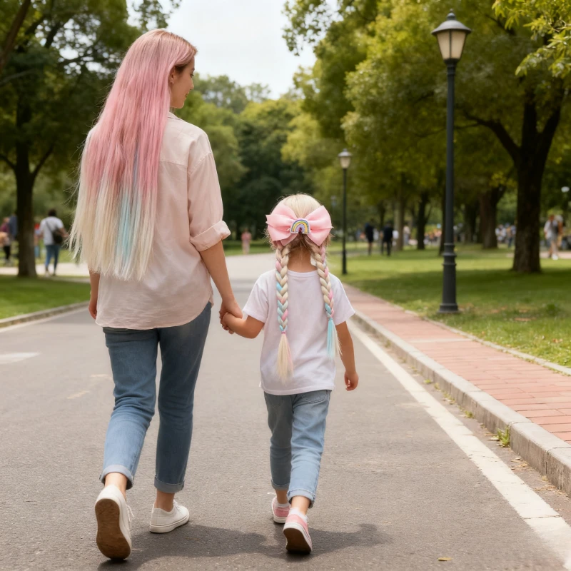 

Hair Ties for Girls Colorful Braided Pony Tail Extensions Princess Hair Accessories Kids Cartoon Fake Hair Braids Stage Props