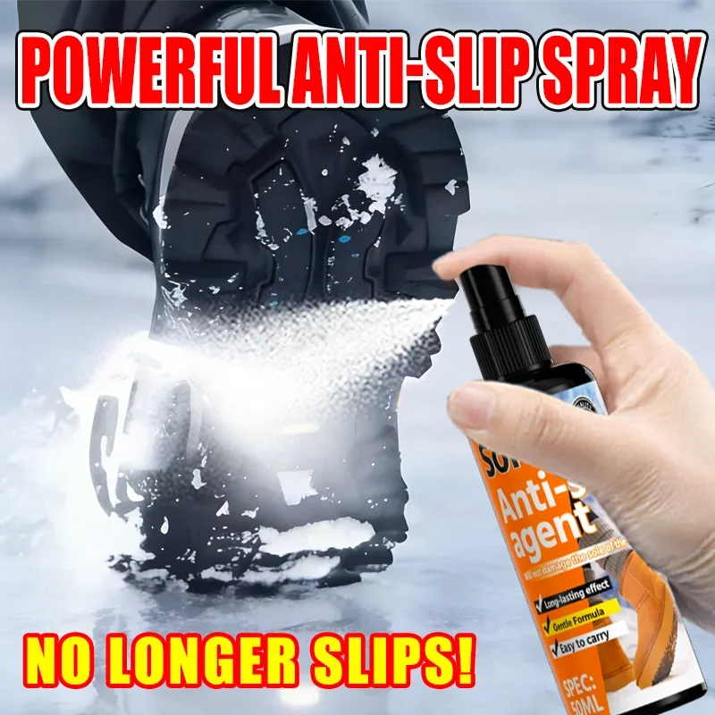KJM Anti-Slip Shoe Spray 50ML Traction Grip Booster for Winter And Wet Conditions Slip Prevention Ideal for Shoes