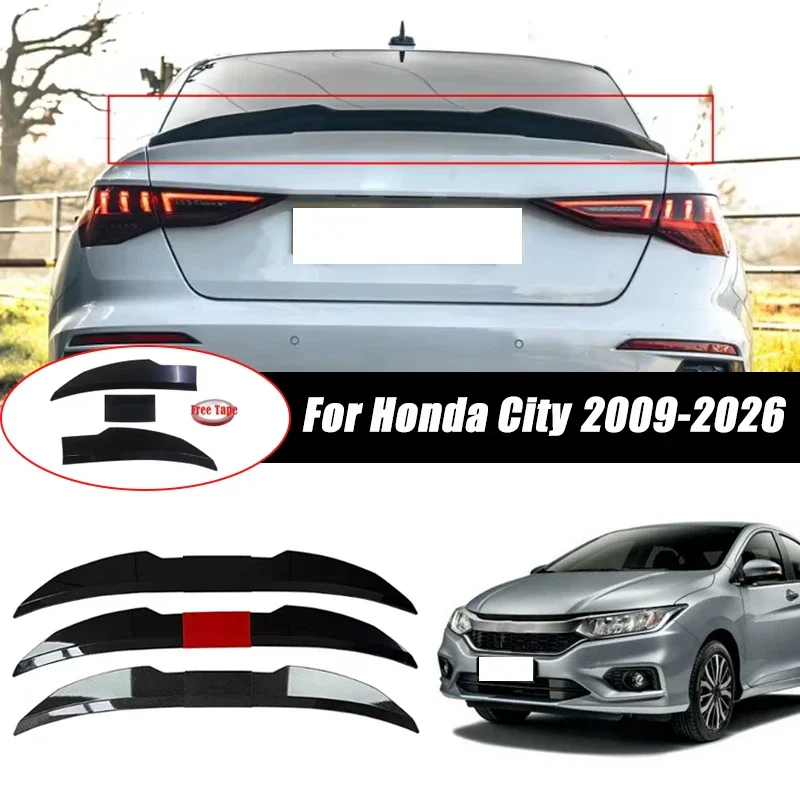 3pcs Sedan Rear Trunk Spoiler For Honda City 2009-2026 Adjustable DIY Modified Trunk Spoiler Automotive Accessories