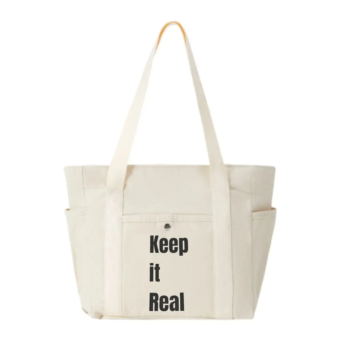 Keep it Real Black Ink Large-capacity Hand-held Canvas Bag