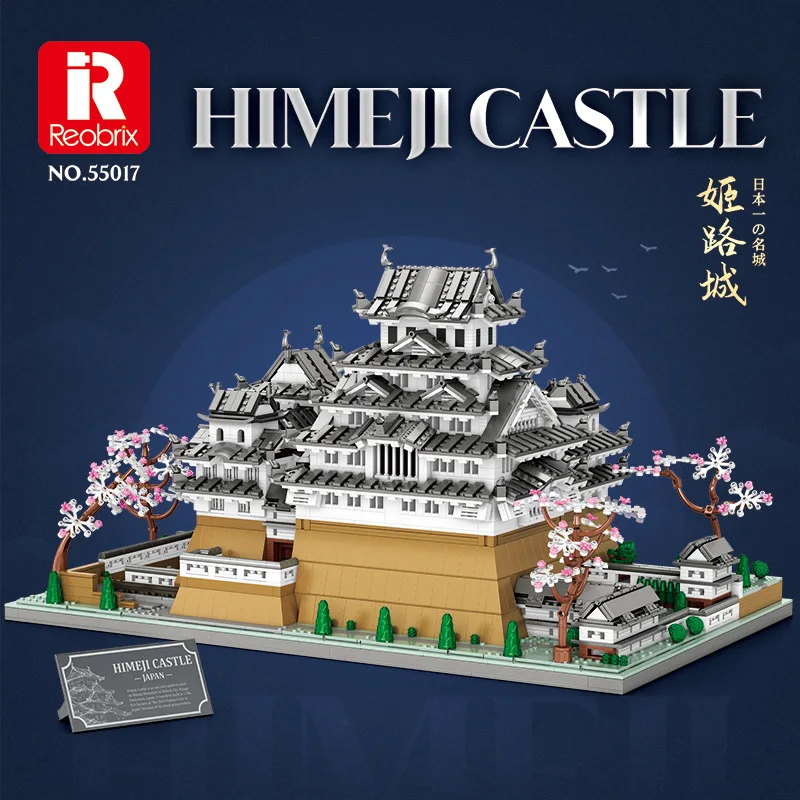 IN STOCK Reobrix 55017 MOC Japanese Style Himeji Castle Building Blocks Assembling Bricks Model Toys for Boys Christmas gift set