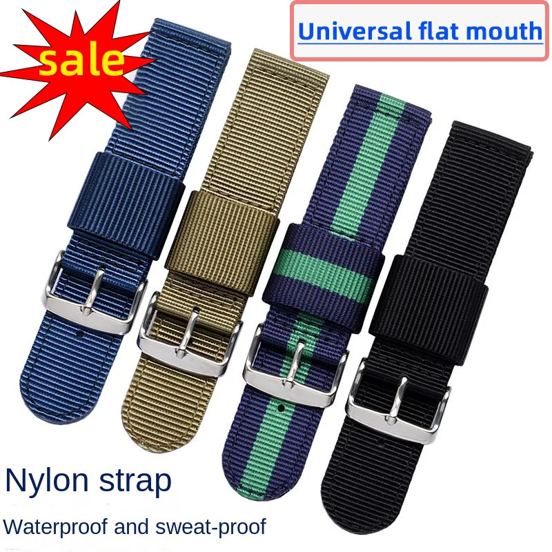 

18/20/22/24mm nylon Strap For Seiko Seagull Citizen Hamilton Casio Armani Universal Men Waterproof Nylon Canvas Watch band women