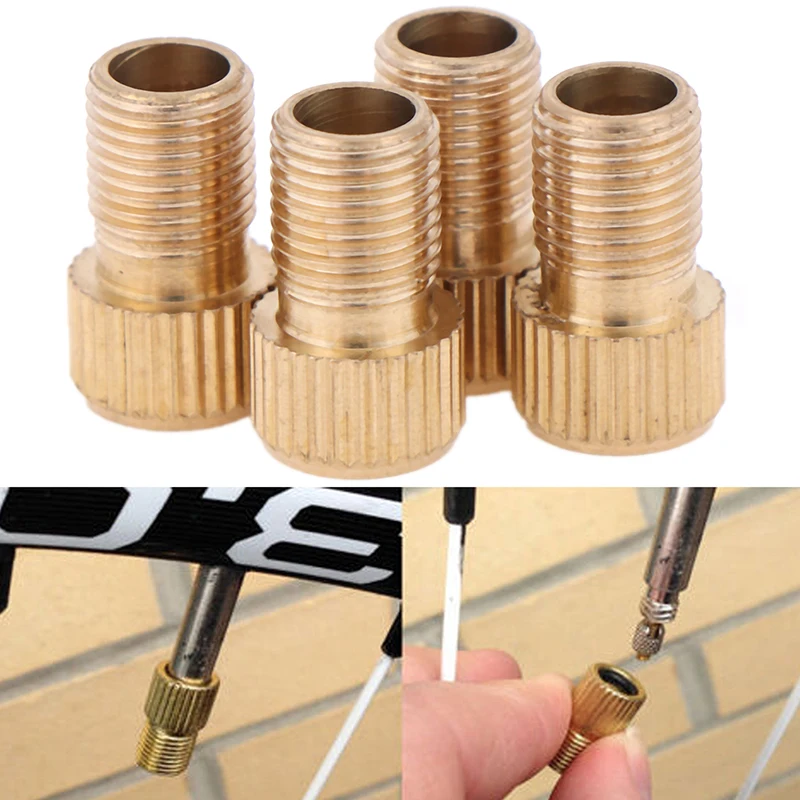 4pcs/set Bicycle Air Nozzle Converter Head Alloy Metal Tyre Valve Adapter Road Bike Cycling Pump Tube MTB Puncture Repair Parts