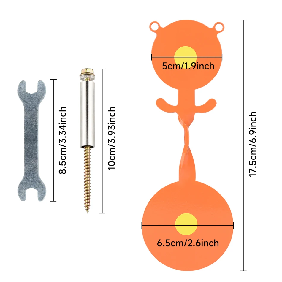 2-Color Metal Bear Insertion Ground Target - 360° Rotation Portable Outdoor Shooting Practice For BB Guns, Air Guns, Slingshots
