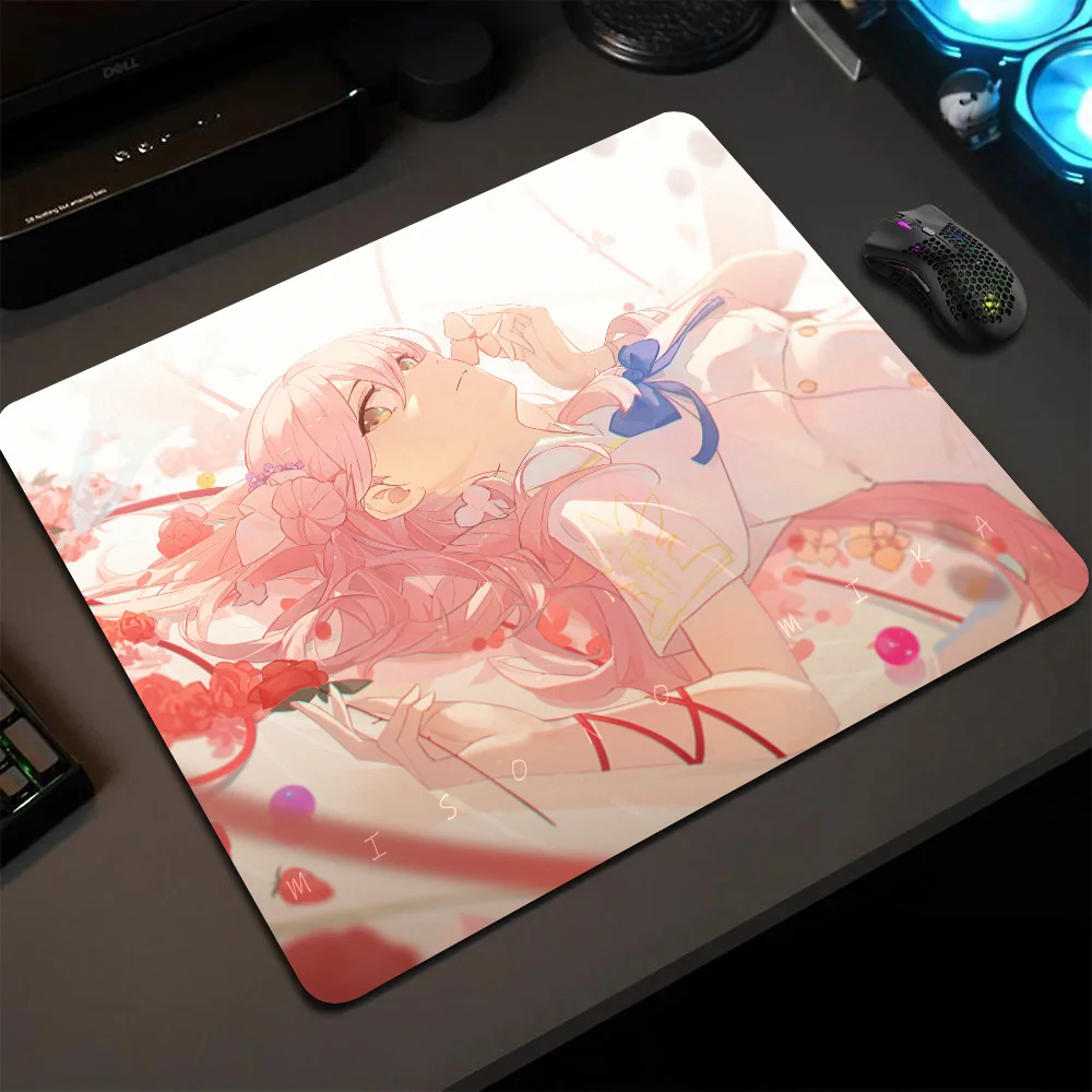 Misono Mika Blue Archive Game Mousepad Small LockEdge Mouse Pad For Gamers Computer Desk Pad Anti-slip Rubber