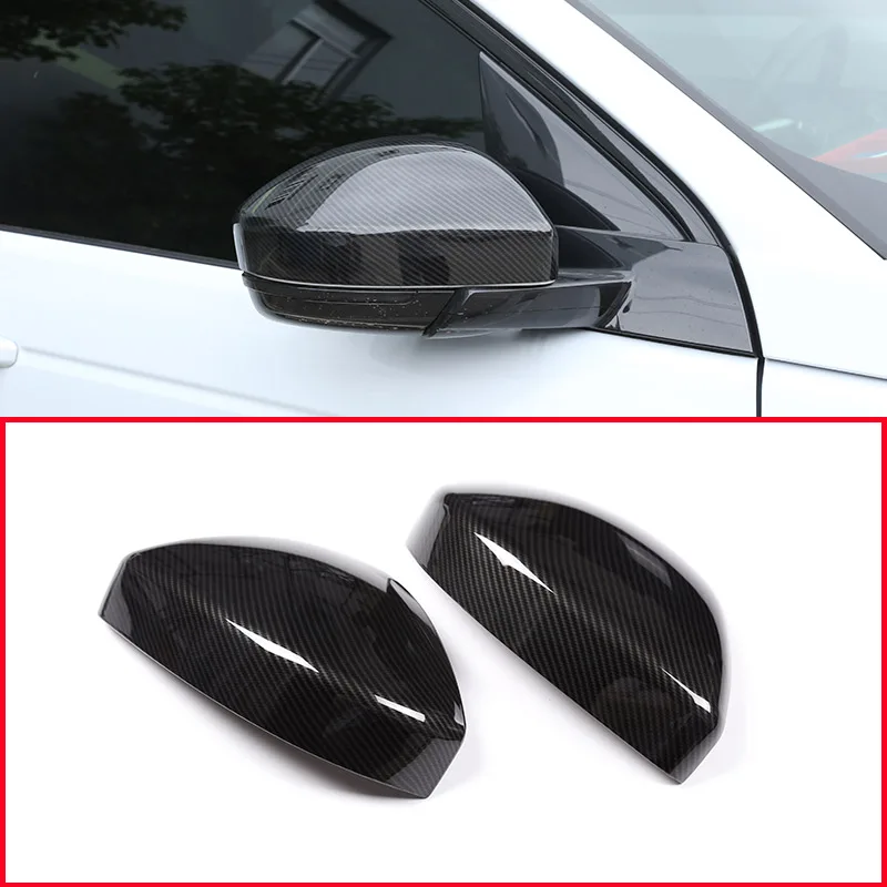 

2pcs Carbon fiber Style ABS Plastic Side Rearview Mirror Cap Cover Trim For Land Rover Discovery Sport Range Rover Velar EVOQUE