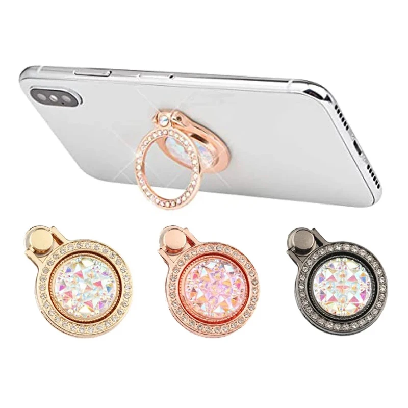 Luxury Diamond Mobile Phone Holder Desk Foldable Finger Ring Holder Universal Smartphone Stand Portable For iPhone Xiaomi