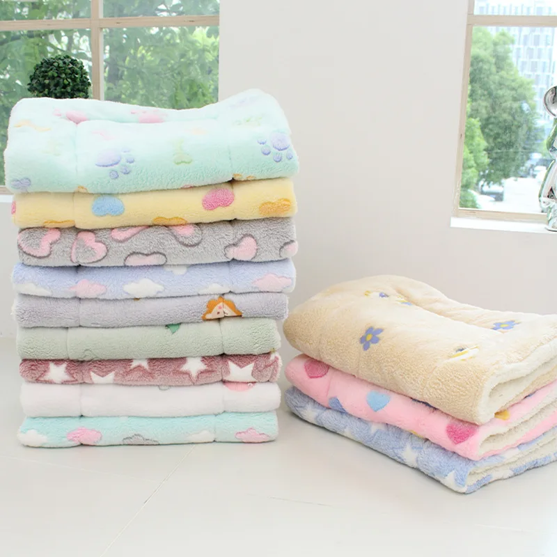 وسادة صوف ناعمة ومبطنة للحيوانات الأليفة بطانية سرير للكلاب والقطط وسادة أريكة غطاء نوم دافئ سجادة منزلية - 2