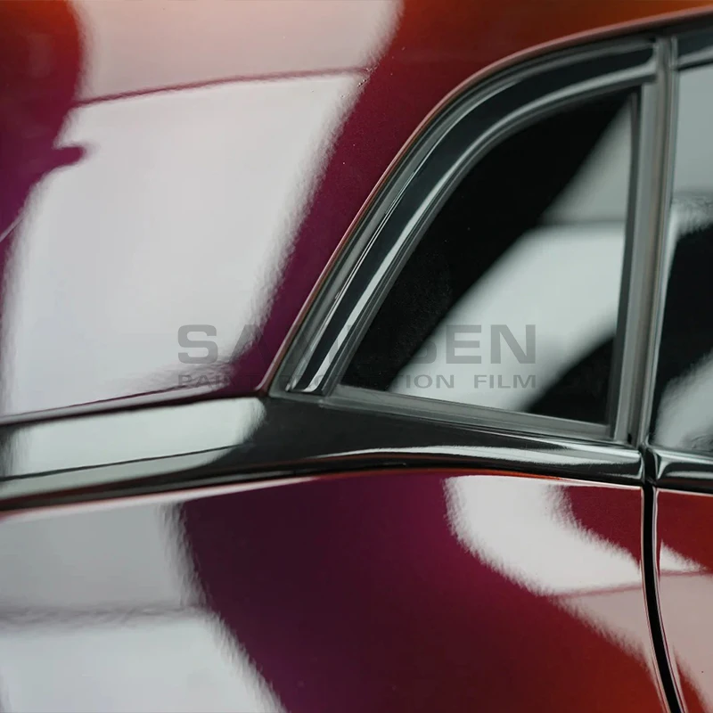 Hot Selling Self Healing Car PPF Colored TPU Aurora Black Charm Red Coating Cover Auto Paint Protection Film