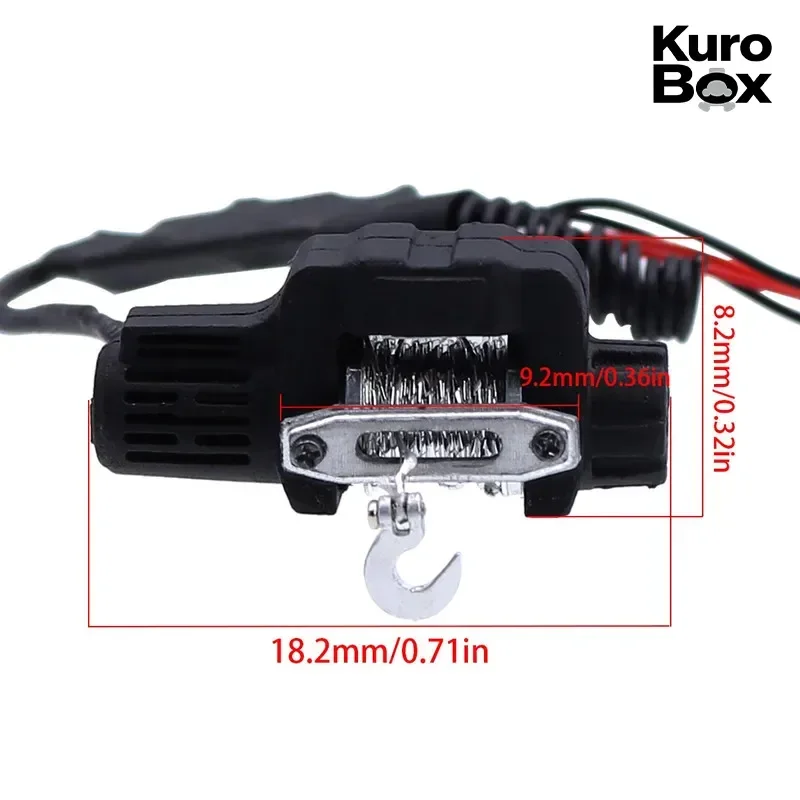 1/24 RC Crawler Electric Winch Remote Control Hook Plastic Upgrade Accessory for FMS FCX24 K5 RC Model Car