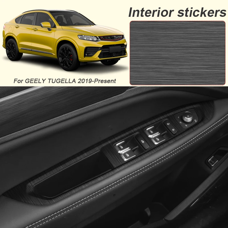 

Car Carbon Interior Sticker For GEELY TUGELLA 2019-Present LHD Auto Lifting Window Panel Decal Gear Inner Door Protective Film