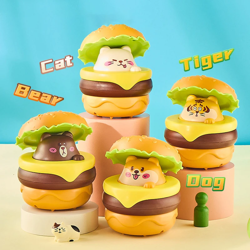 Funny Burger Truck Children's Toys Cute Inertia Pull Back Press Toys Cartoon Animal Scooter Car Boys Girls Holiday Birthday Gift