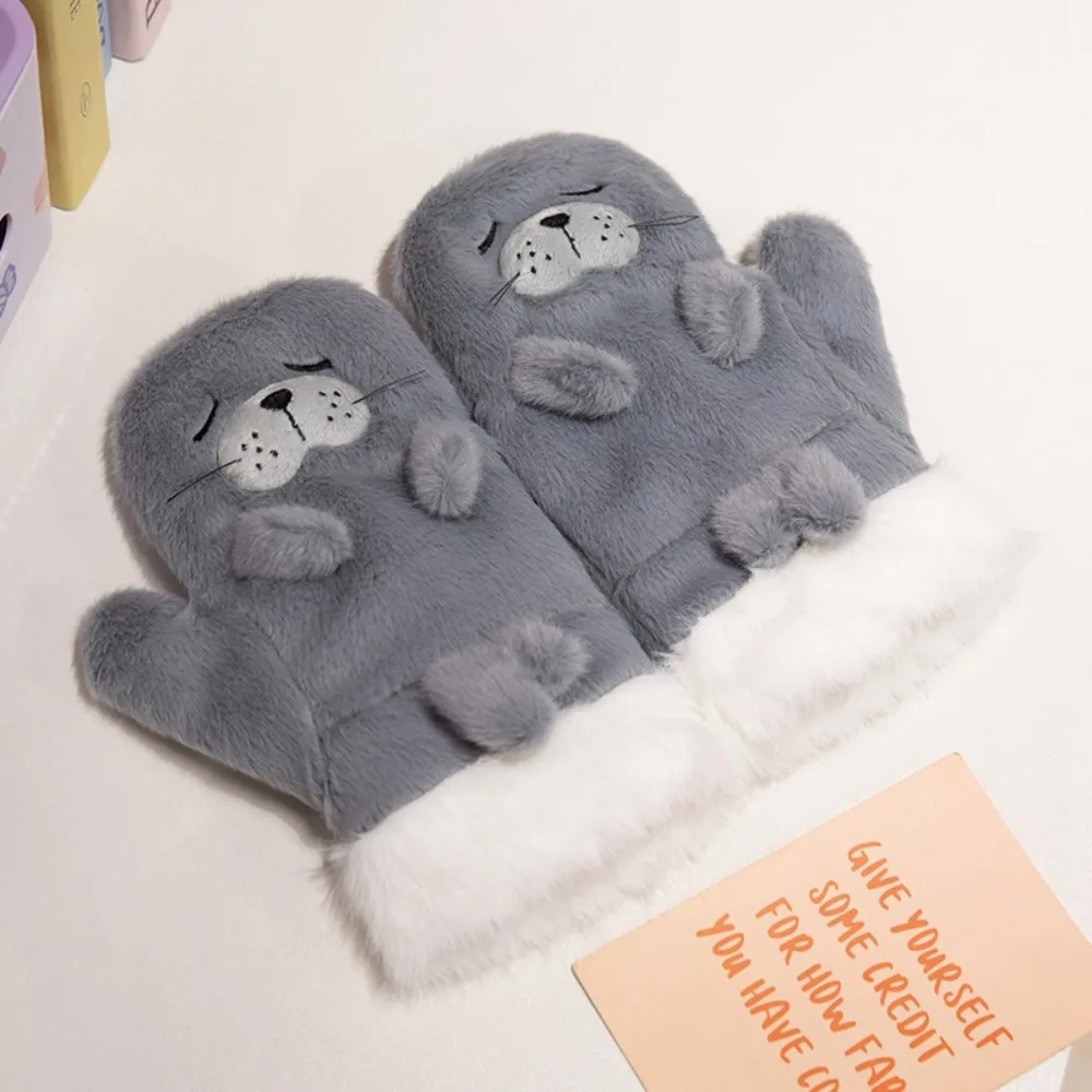 جديد بلون قفازات كاملة الأصابع رشاقته التطريز الحيوان محبوك القفاز قفازات صوف دافئة الشتاء الخريف