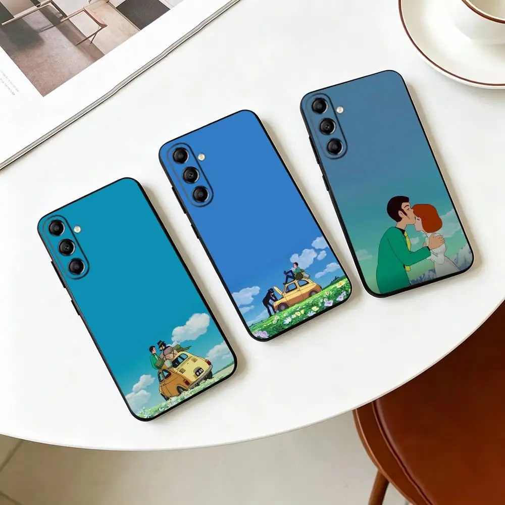l-Lupin III Fujiko Mine Retro Anime Phone Case Black Silicone Soft For Samsung Galaxy A73,A72,A71,A70,A53,A52,A51