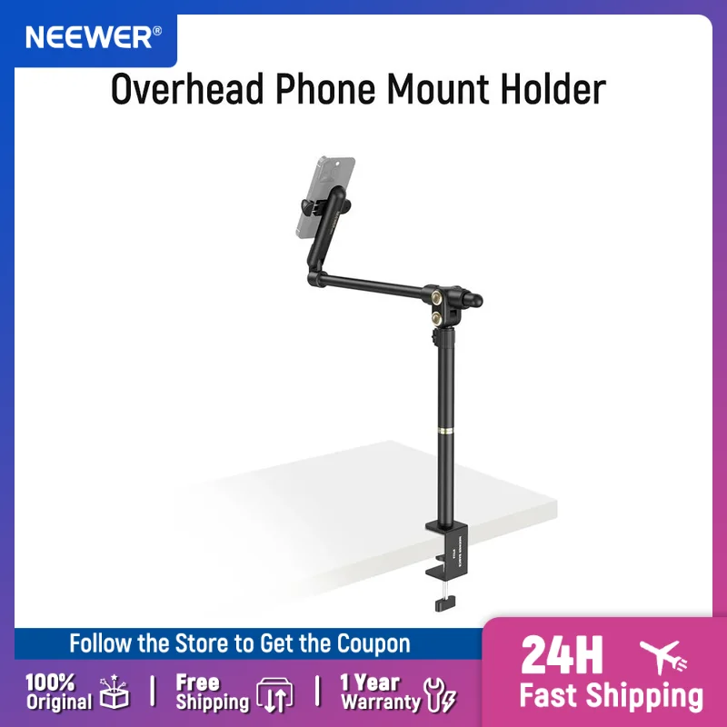 

Держатель для телефона NEEWER Basics, настольный штатив-трипод из металла, совместимый с iPhone, Android, Samsung