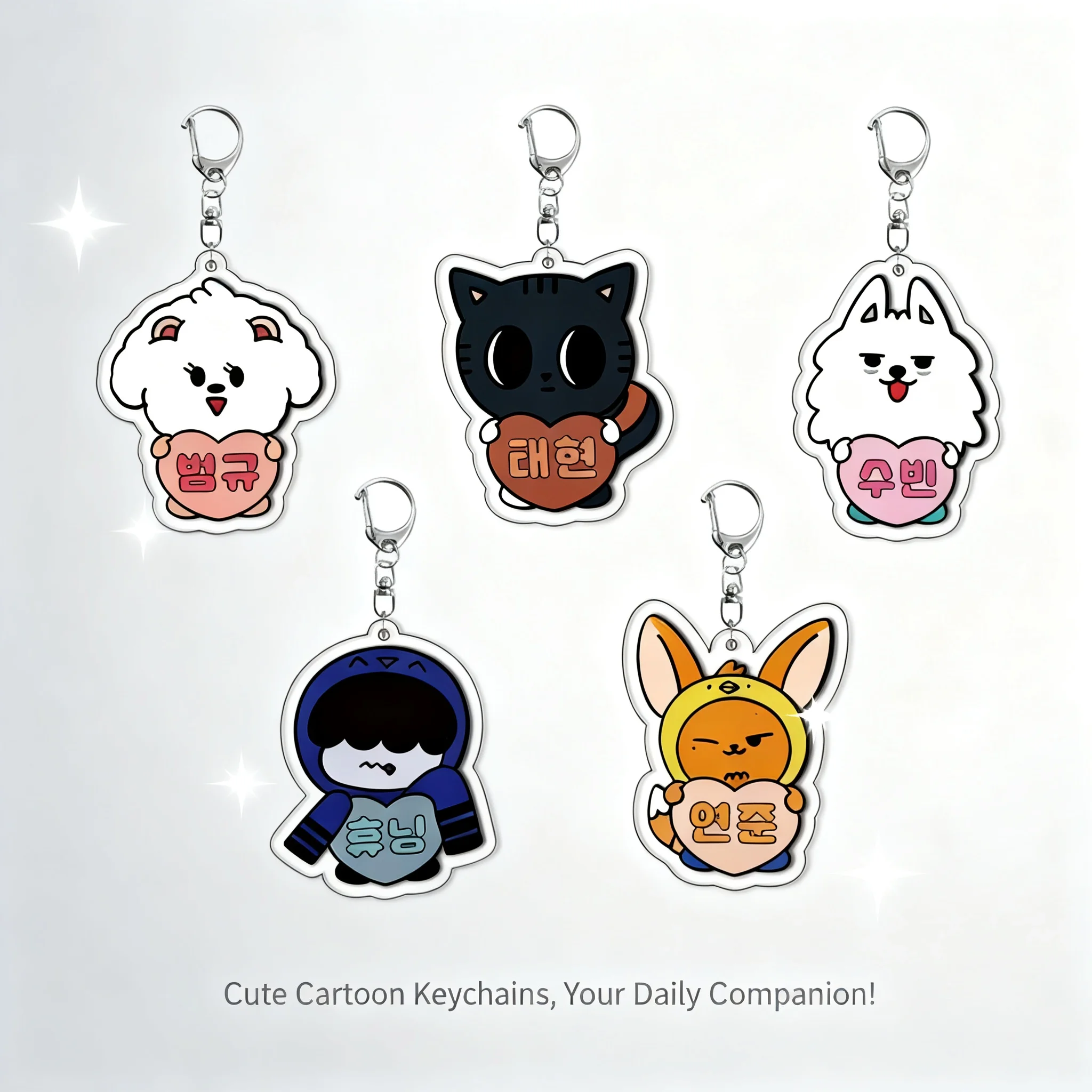 

TXT Acrylic Double Sided Keychain Anime Cute Pendant Accessories In Stock Ready to Ship Wholesale Dropshipping Customizable