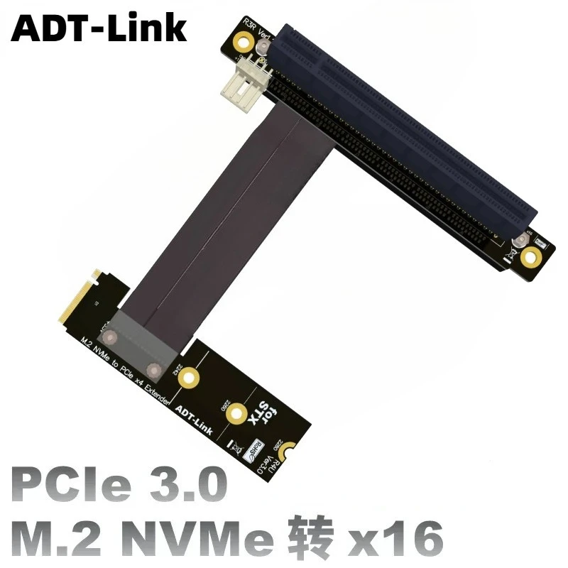 

M.2 NVME to PCIE 16X Adapter Graphics Video Extension Cable PCI Express 3.0 X16 to M Key Riser Cable for 2242/2260/2280 NVME SSD