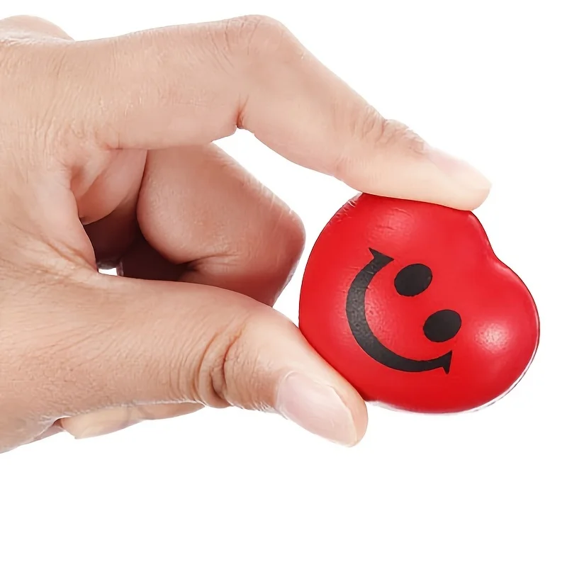 1PC Red Heart-Shaped PU Foam Sponge Grip Pressure Ball for Stress Relief And Therapy