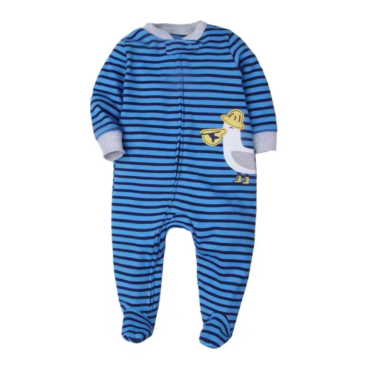 Newborn Baby Boys Girls Clothes Soft Cotton Baby Rompers Footed Infant Jumpsuit Striped Newborn Ropa Bebe Clothing Costume