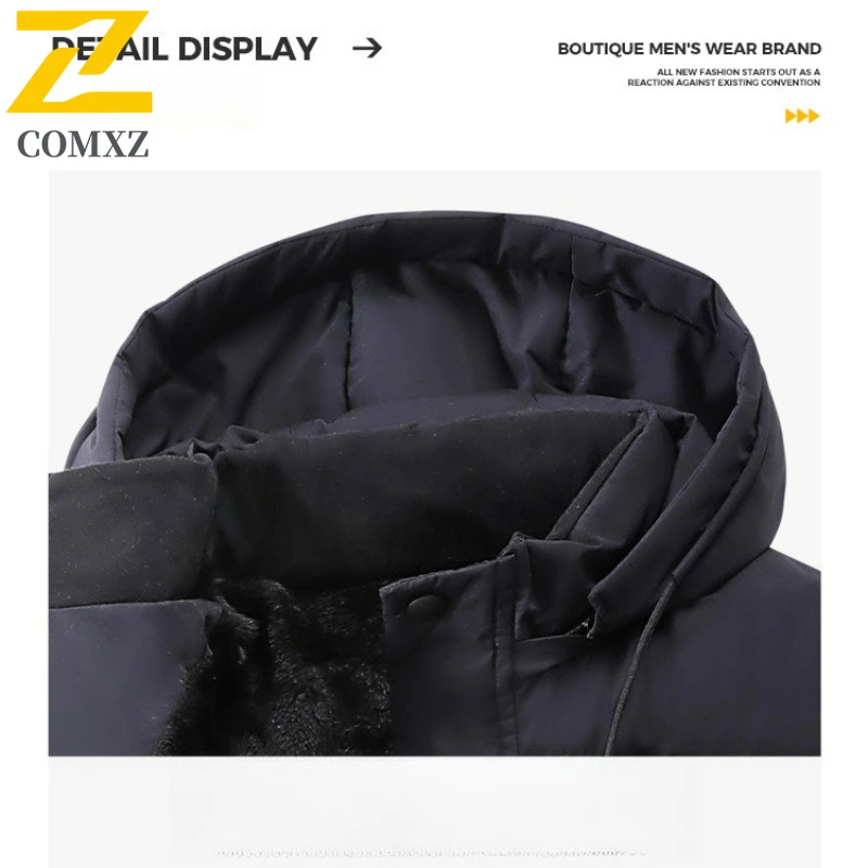 High-end Winter Jacket Men's 2025 Trend Brand Thick Warm Down Cotton Padded Parka Casual Stand Collar Cold Proof Padding Coat
