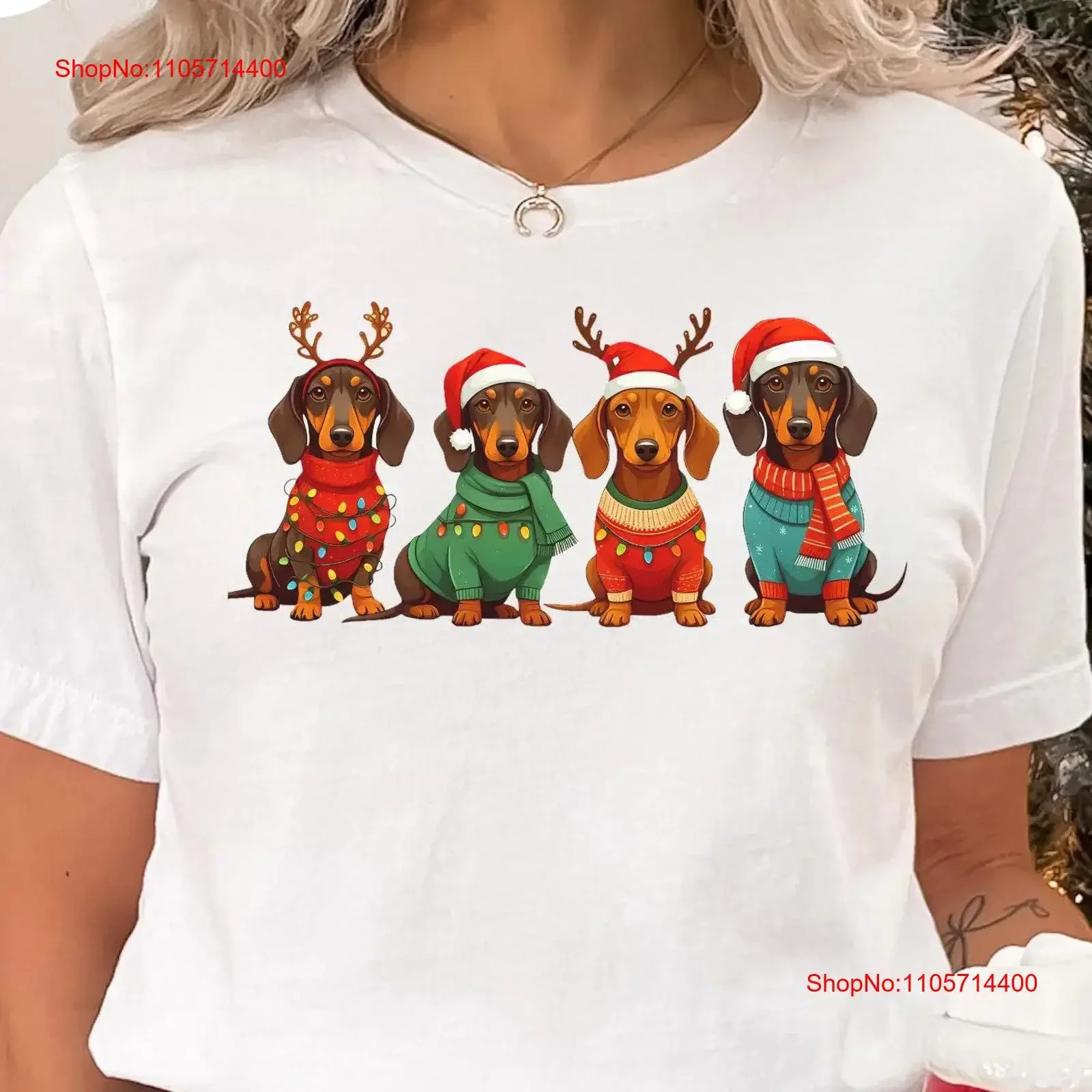 Dachshund Christmas T Shirt Wiener Dog Doxie Mom Mama Hot Xmas Weenie Owner vintage Washed Slightly streetwear