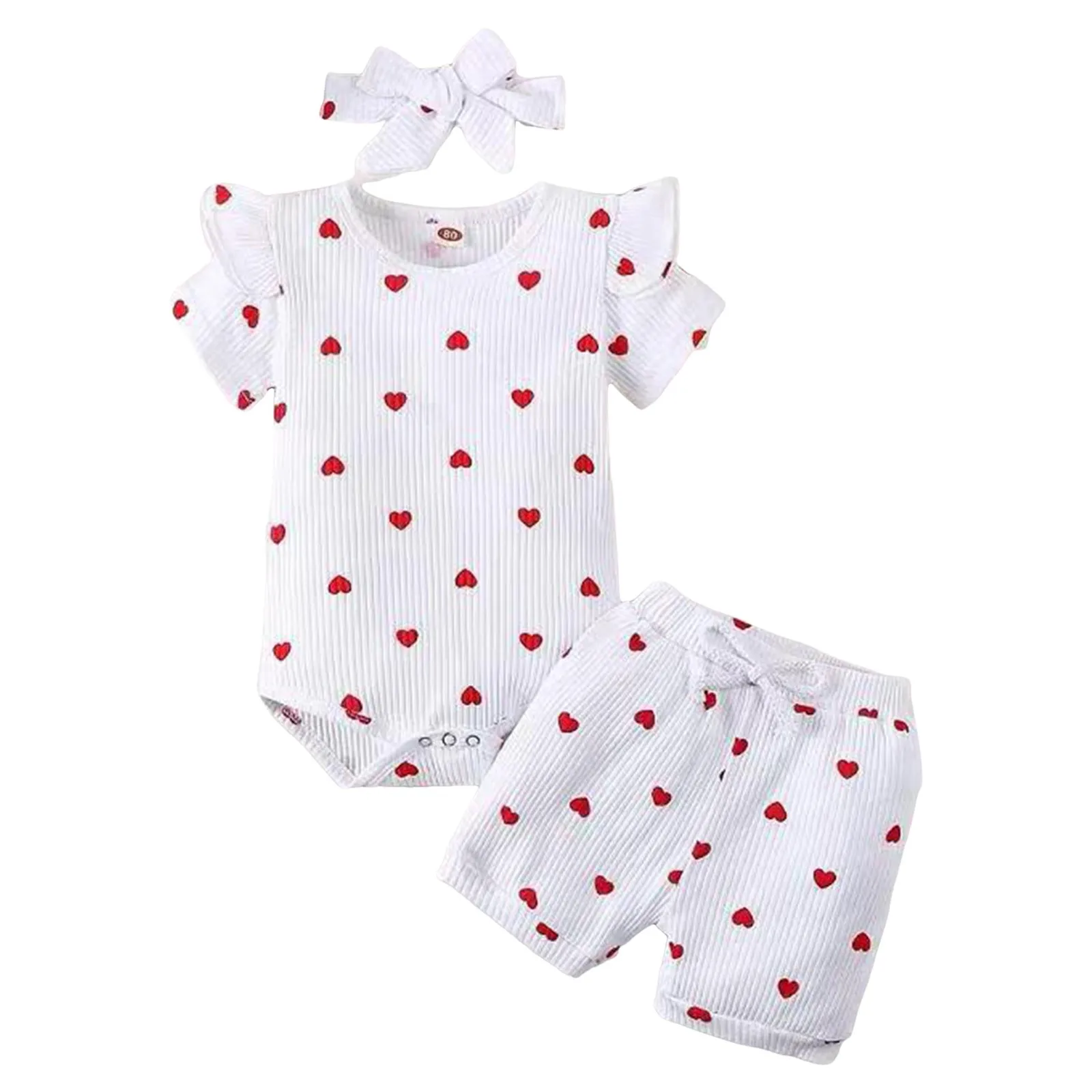 Girls Top And Pants Baby Girl Clothes Infant Newborn Outfits Romper Pants Cute Bow Headband Hat Sets For Baby Preemie Twins Set