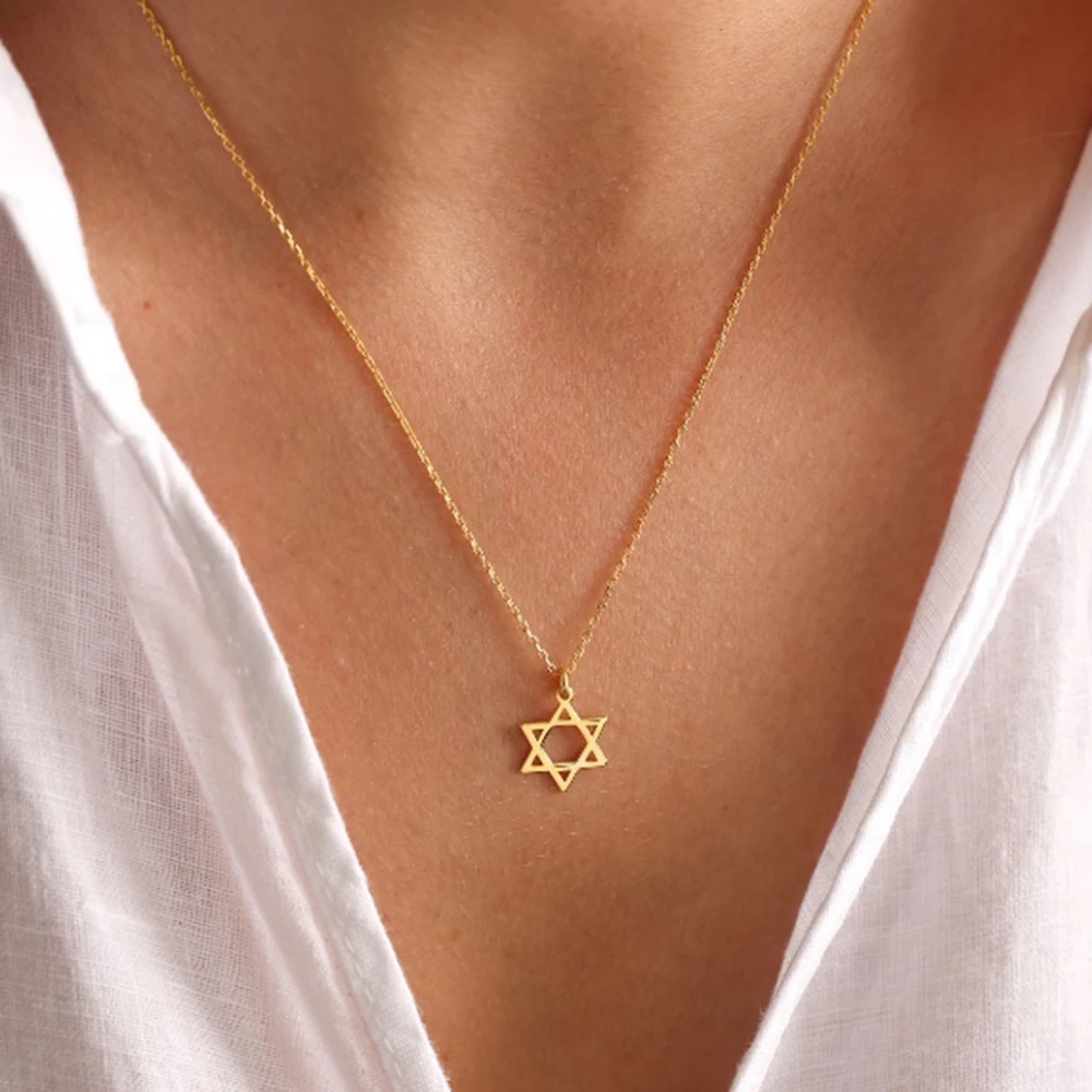 David Star necklace, Jewish Star necklace, David Star pendant, personality, trendy accessory