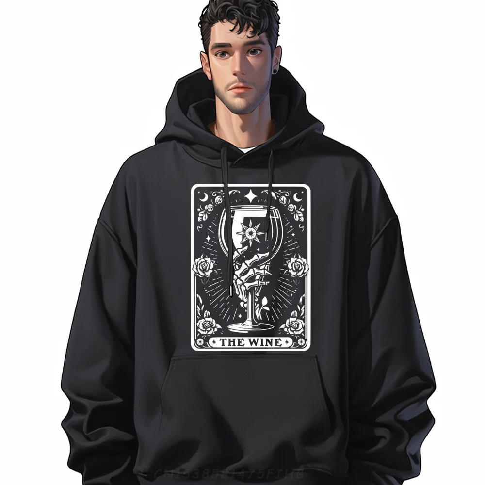 

The Wine Tarot Cards Skeleton Wine Tarot Card Hoodie Men Polyester New In Tops And Sweatshirts Hoodies Alphabet