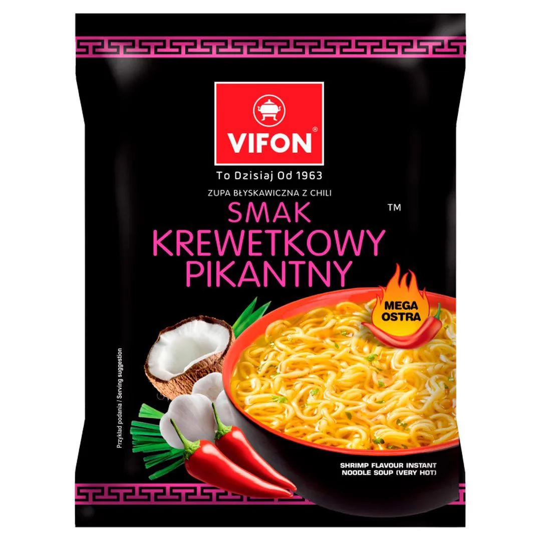 Vifon Zupa błyskawiczna smak krewetkowy pikantny 70 g