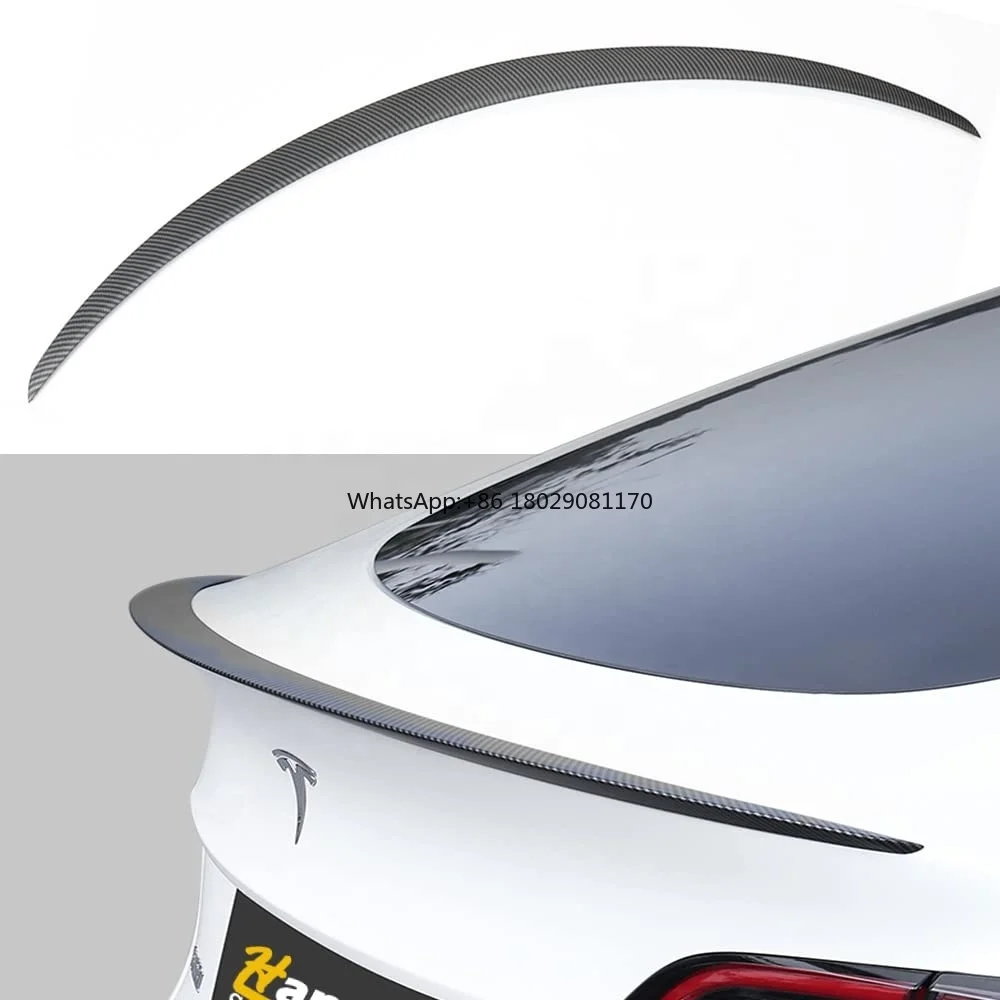 Hansshow Model 3 /Y Real Carbon Fiber Rear Spoiler For Tesla Model 3/Y Performance Spoiler Oem 2017-2023