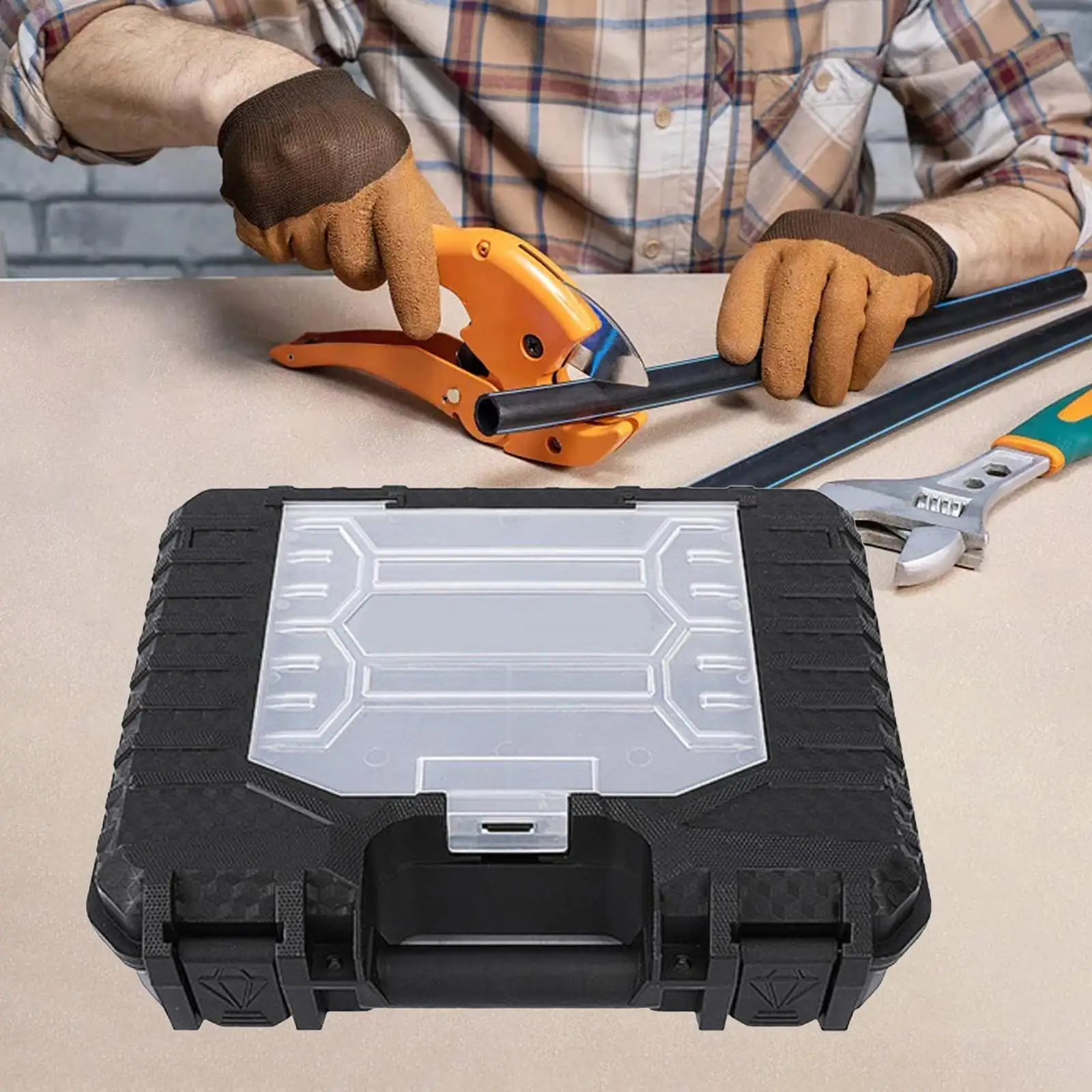 Power Drill Hard Case Fathers Day Gifts for Dad Small Parts Organizer Waterproof Electric Drill Carrying Case Travel Case