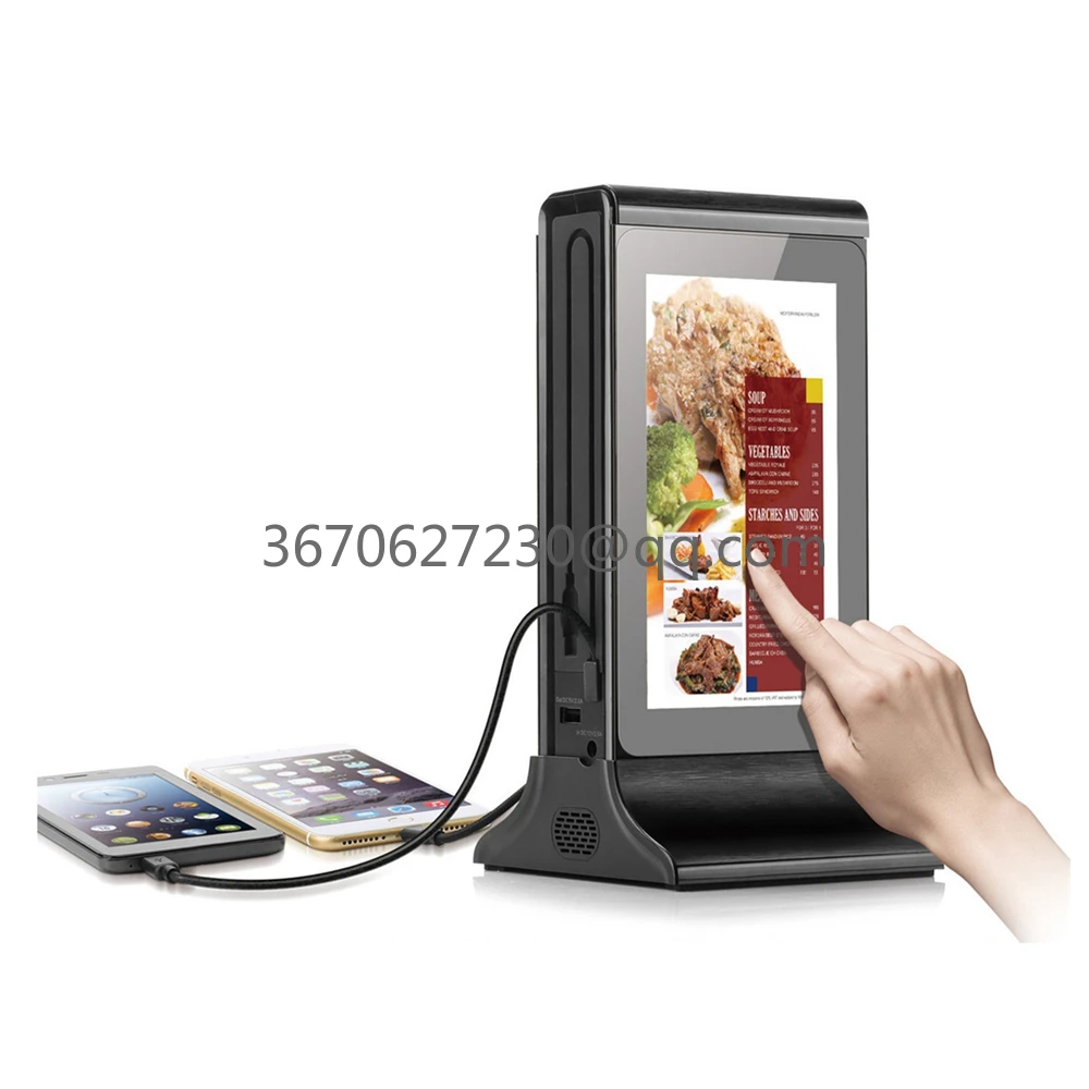 FYD-835S New Wireless Mobile Charger Restaurant Charging Station Table Digital Advertising Menu Powerbank Holder Menu Power Bank