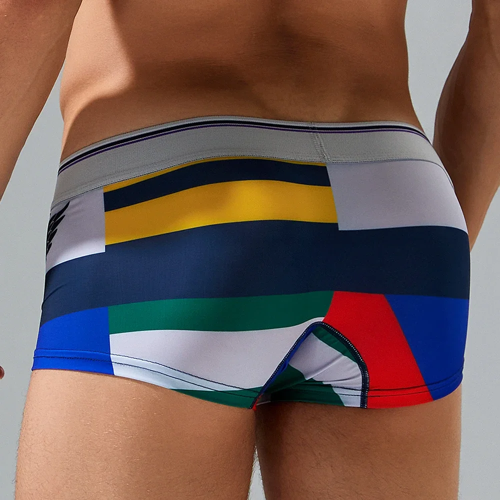 Seobean-men\'s underwear, sexy, low waist, color block boxer briefs, new