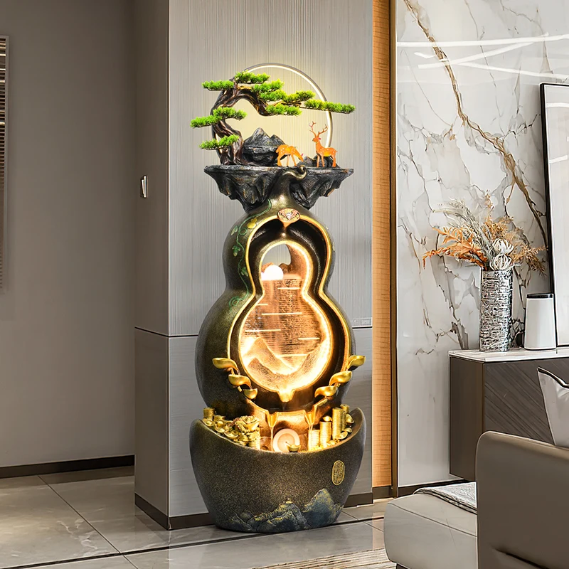 ひょうたんの岩飾り流水噴水循環水、装飾リビングルーム玄関オフィスと家庭の庭の装飾