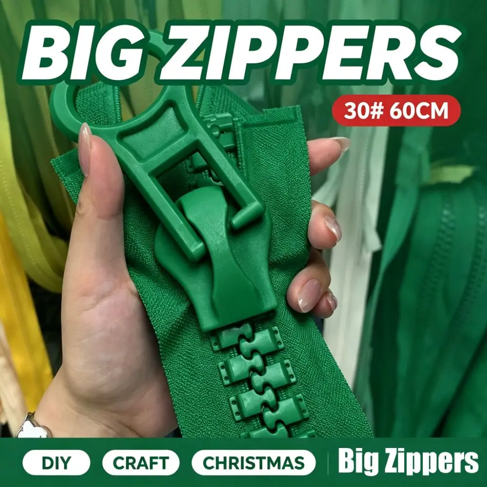 for Down Jackets 30# 60cm Big Zippers Resin Closed End Pull Ring Zip with Pull Ring Durable Slider Head Craft