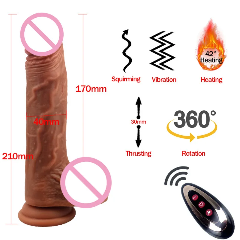 Dildo Adult Toys Men Cock Vibrator Vibro for Women Woman Sex Toys Thrust Machine for Women\'s Goods Telescopic Prostate Massager