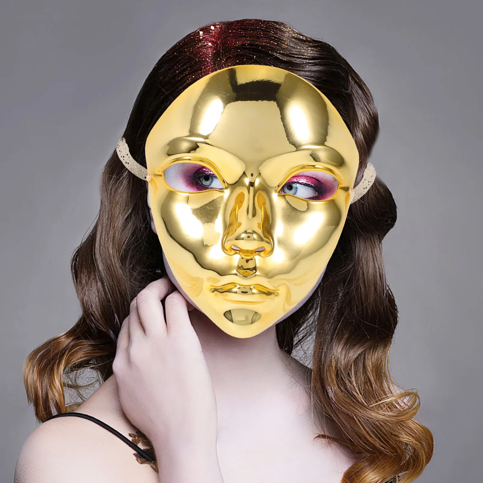 

Mask Retro Vintage Facial Prop For Women Cosplay Party Carnival Decorative Costume Accessory Elegant Shiny Eye