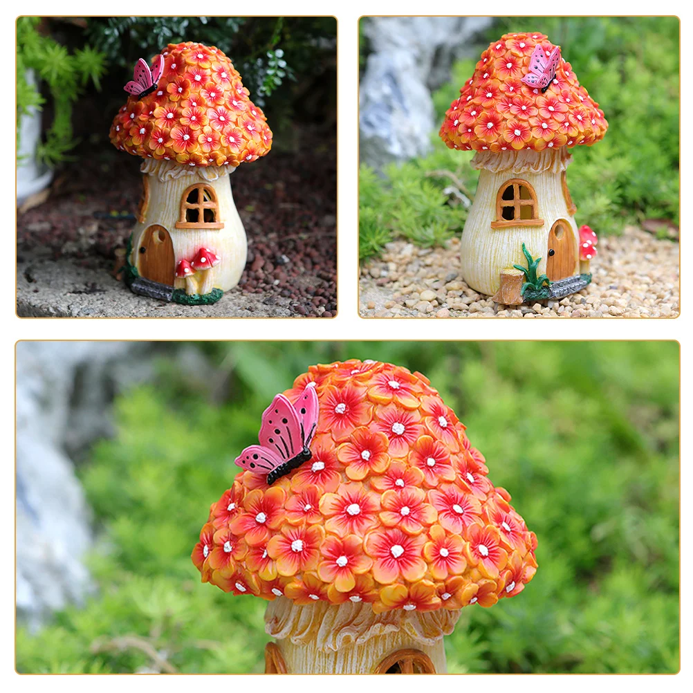 

Mushroom Solar Fairy Decor Ornament Lights Garden Statue Lamp Resin Outdoor