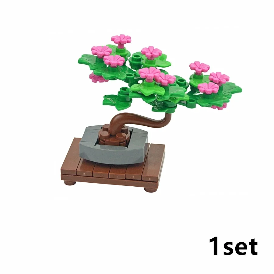 NEUE MOC Ziegel Anlage Bonsai Baum Perpetual Dekoration Montieren Bausteine Kit Kompatibel Anlage Topf Erwachsene Kind Geschenke