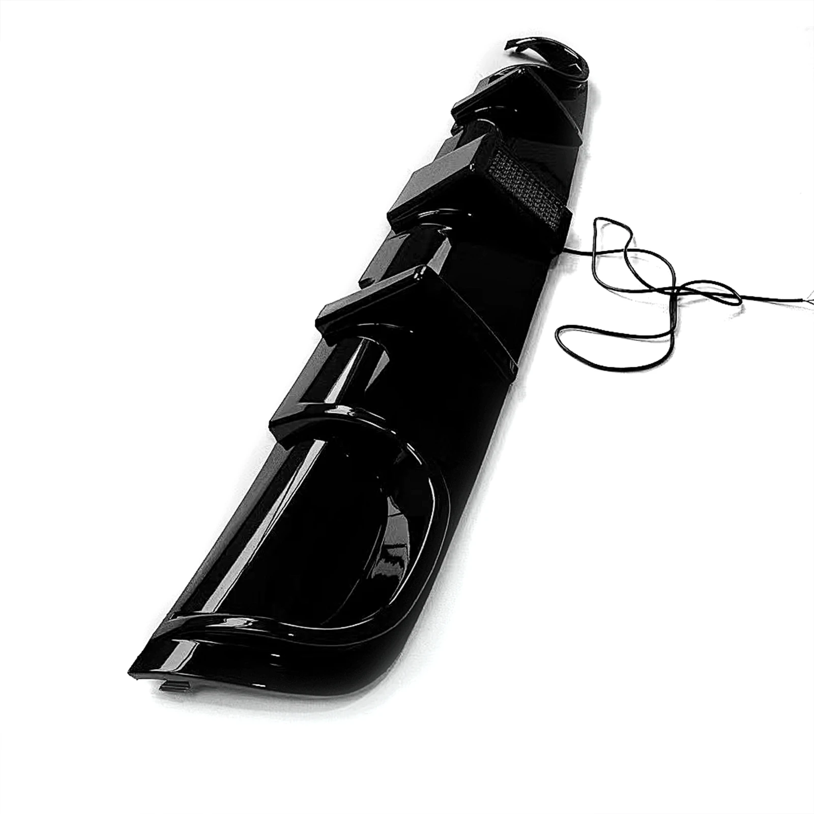 Glossy Black Car Rear Diffuser Lip Lower Splitter With Light For BMW 5 Series E39 M Sport 1998 1999 2000 2001 2002 2003