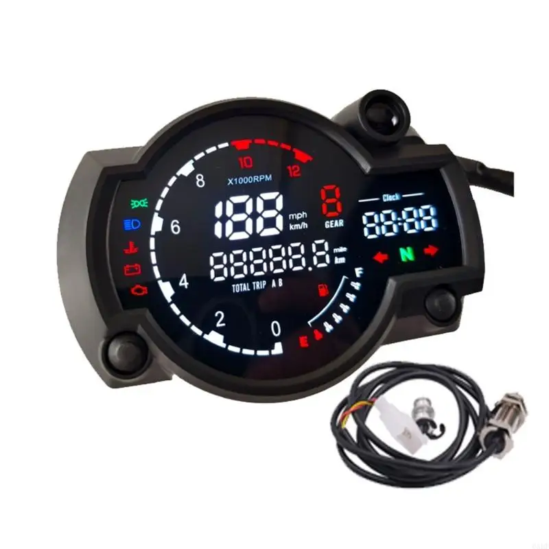 

2025 New Motorbike Speedometer Instrument Cluster LCD Digital Display Speed Measurement Unit Odometer Rotation Meter 12V