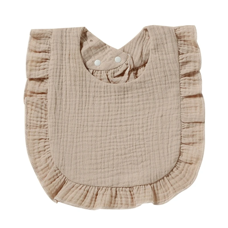 N80C Infant Drooling Bibs Baby Breathable Bib Teething Bibs Ruffle Burp Cloths