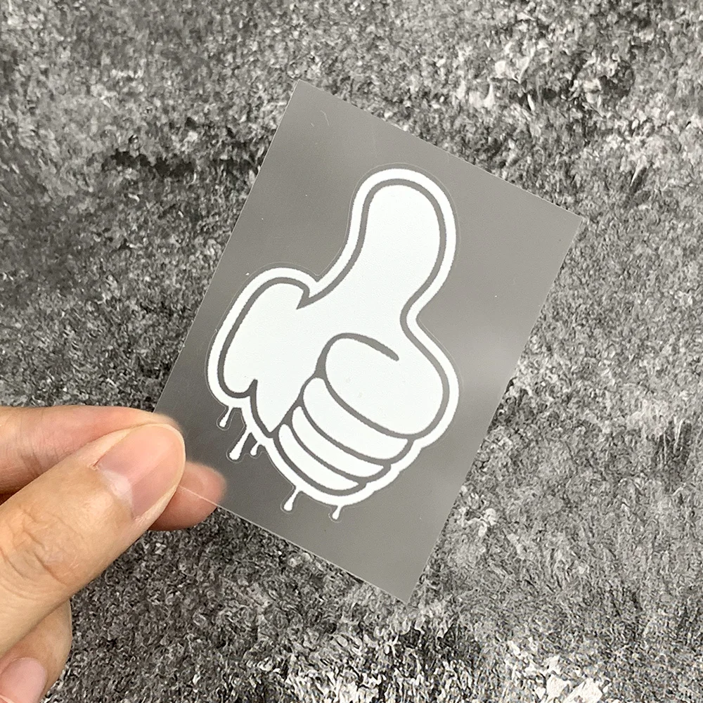 

1pc 2D Flat Thumbs Up Waterproof PVC Sticker for Motorcycle Helmets Road Bicycles
