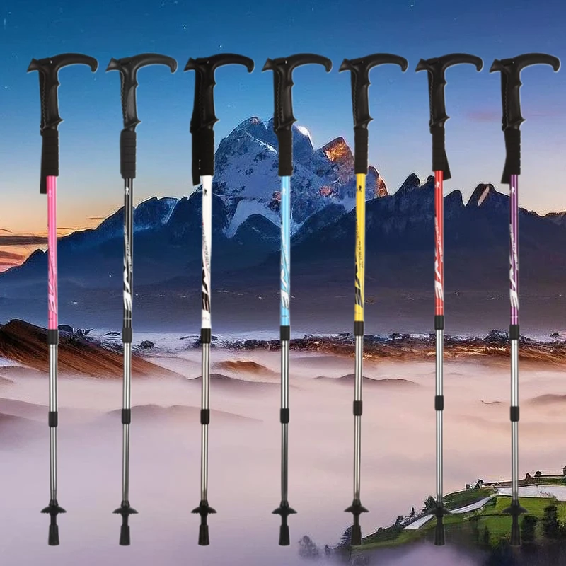 65–135 cm, tragbarer Trekkingstock aus Aluminiumlegierung, teleskopisch, verstellbar, leicht, Wanderstock für Camping, Klettern, Outdoor-Sportarten