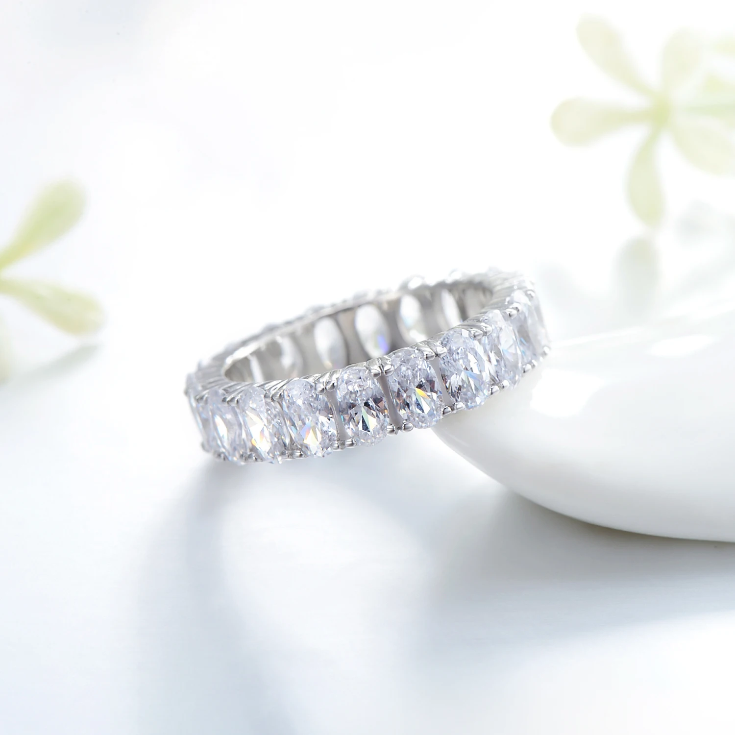 Modian New 100% 925 Sterling Silver Classic Oval Sparkling Finger Ring For Women Luxury AAAAA CZ Wedding Engagement Fine Jewelry — zdjęcie 5